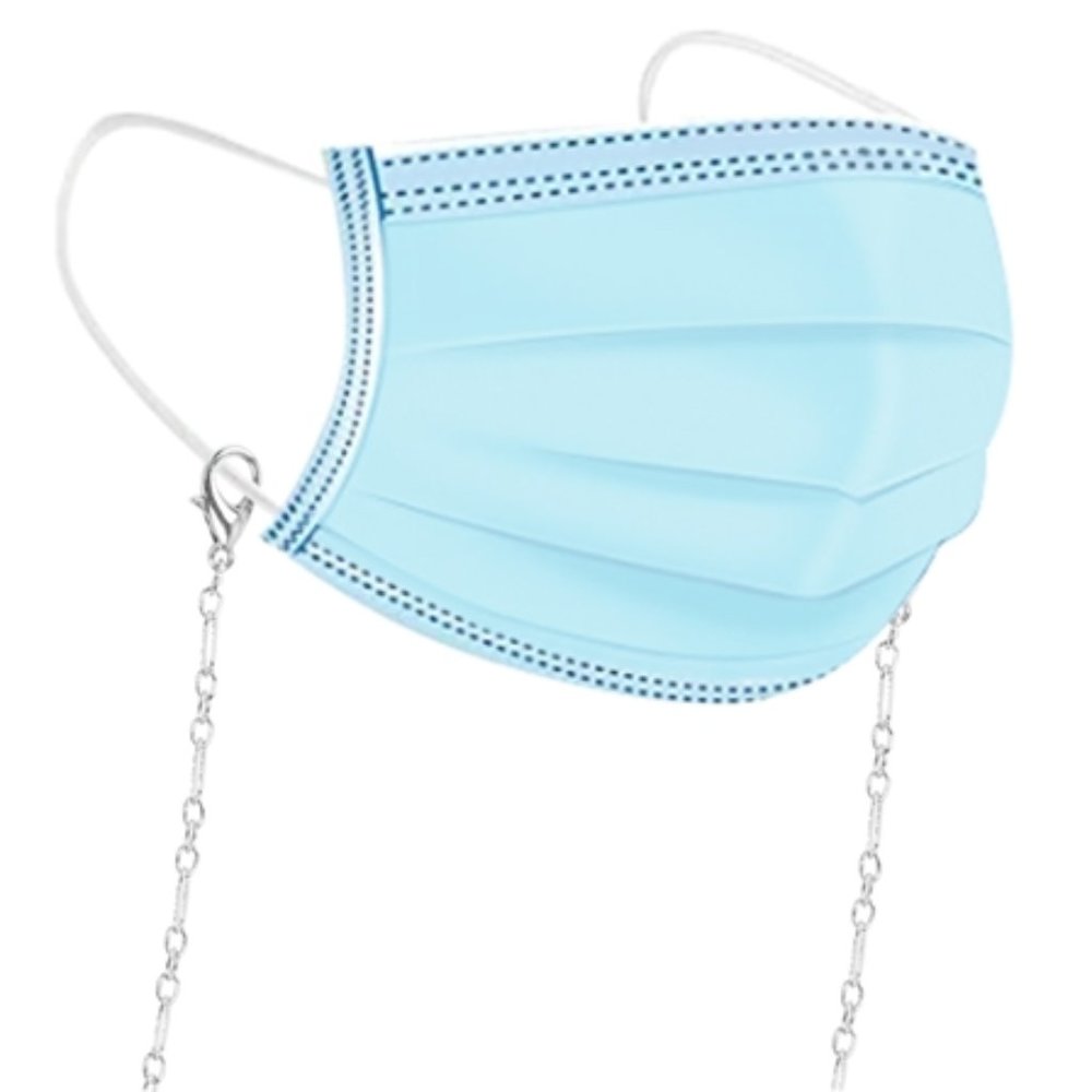 Face Mask holder in silver color